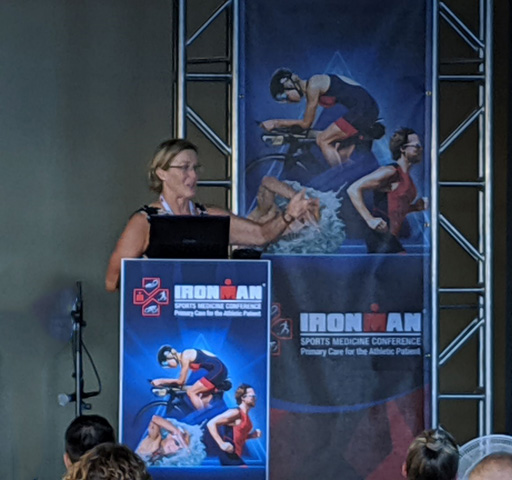 Dr. Dec giving a talk at Iron Man in Kona, Hawaii